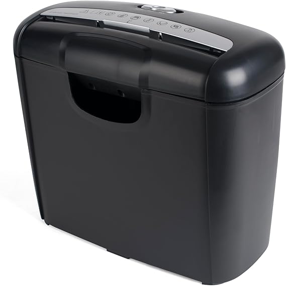 LPNHE848802122 - Niszczarka dokumentów Pavo Premium - Do 6 arkuszy - Paski cięcia - Niszczarka kart kredytowych z koszem na papier - 10 l - Czarny - 8038770 - B552