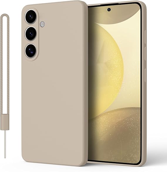 LPNHE925701259 - Etui z silikonu na Samsung Galaxy S24, pokrowiec na telefon Samsung S24 5G, cienka prosta krawędź, ochrona aparatu i ekranu, zarysowania, etui na Samsung Galaxy S24, kolor khaki - C293