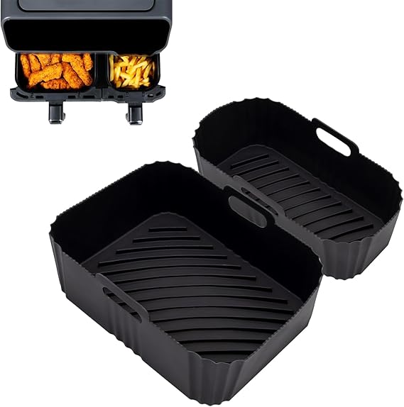 LPNHK339023654 - Forma do air fryer em silicone para Moulinex EZ901820 5,2/3,1 L, 2 peças Forma em silicone para Philips Airfryer Série 3000, Forma de air fryer reutilizável para Lakeland Tower Salter. - A515