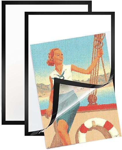 LPNRP035467266 - katmerio Zestaw 2 ramki do malowania diamentowego - Wytrzymałe - Naklejki - Magnetyczne - Z zamknięciem magnetycznym - Portfel - Do dekoracji domu i firmy - Czarny - 30 x 40 cm - A706