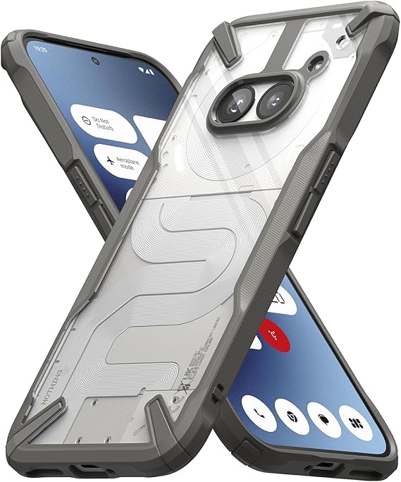 LPNRP021675447 - Ringke Fusion-X Kompatybilny z pokrowcem na telefon Nothing Phone (2a) / (2a) Plus, przezroczysta obudowa z odpornego na zarysowania twardego tyłu z amortyzującym zagłębieniem - szary - B646