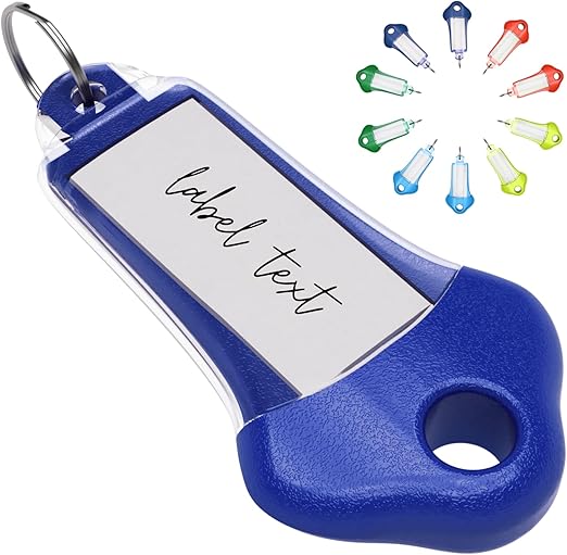 LPNRP003134302 - ZESTAW 10 sztuk Wielozadaniowych Metek do Kluczy z Etykietami i Pierścieniami Dzielonymi do Kluczy, Pierścienie Kluczy z Metkami, Breloczki do Kluczy z Etykietami - Zestaw Kluczy w Różnych Kolorach, Uchwyt na Klucze do Bagażu, Zwierząt, Biura - C271