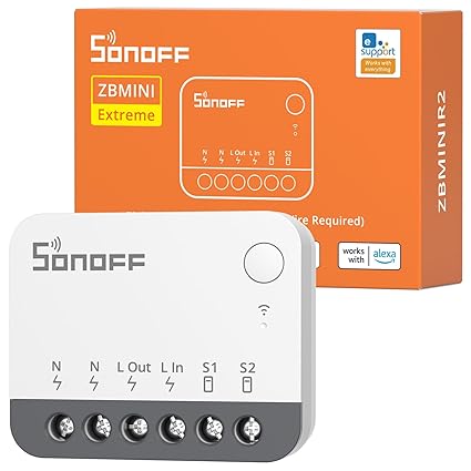 LPNHE912496434 - SONOFF ZBMINIR2 Zigbee Smart Switch 2-Way, Intelligentny włącznik, kontrola przez aplikację, działą z Alexą, Google Home, Wymaga neutralnego przewodu i Hub Zigbee - A176