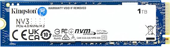 LPNWE233085401 - Kingston NV3 NVMe PCIe 4.0 Wewnętrzny dysk SSD 1TB M.2 2280-SNV3S / 1000G - A296