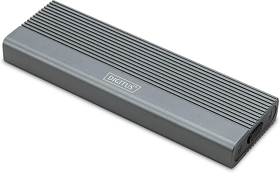 LPNWE279271535 - Obudowa DIGITUS zewnętrzna do dysku M.2 - USB 3.1 Gen2 Typ-C - 6 Gb/s - Obsługuje dyski SATA SSD do 8 TB - dla dysków 2230/2242/2260/2280 SSD - Bez użycia narzędzi - Obudowa aluminiowa - Szara - B274