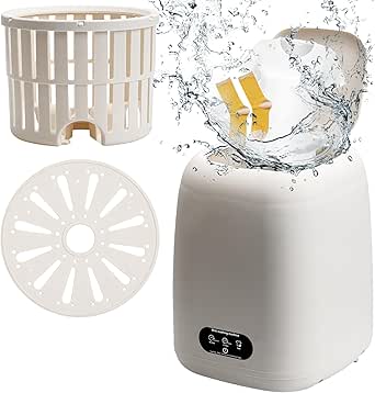 LPNHE898468943 - Przenośna pralka, w pełni automatyczna mini pralka, pralka do bielizny o dużej pojemności 9 litrów z wirowaniem, mini pralka z - C855