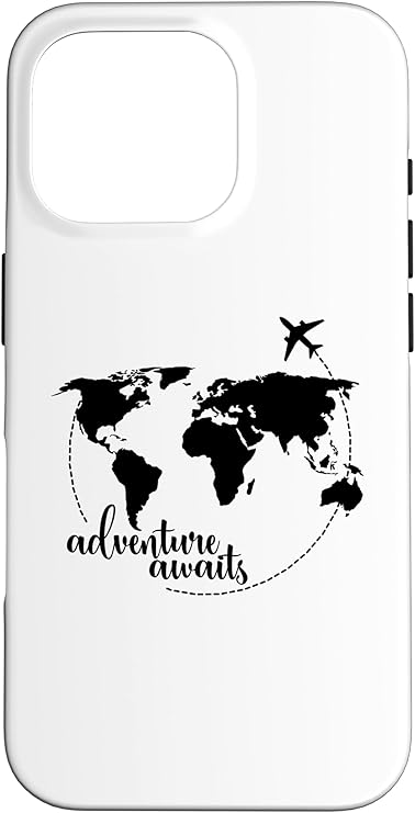 LPNRP003129392 - Pokrowiec na iPhone 16 Pro Adventure Awaits Mapa świata do podróży na wakacje - A683