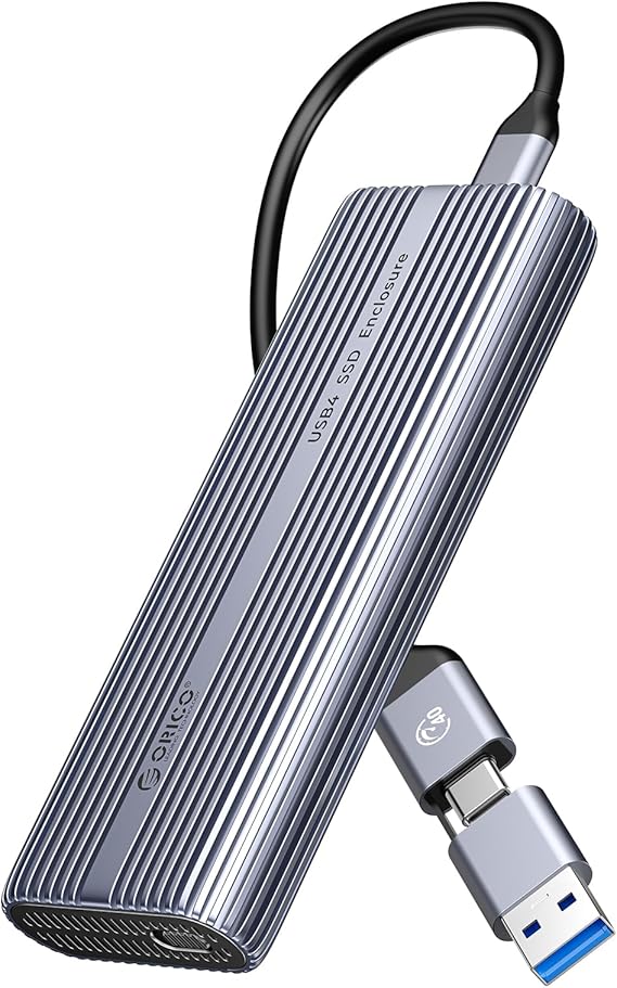 LPNHE925499021 - ORICO Obudowa dysku SSD M.2 NVMe 40Gbps USB4, Bez potrzeby narzędzi, Wewnętrzny dysk SSD NVMe dla Thunderbolt 4/3, USB 3.2/3.1/3.0/2.0, Do 3500MB/s, Aluminiumowy radiator chłodzący - ACOM2 - C189