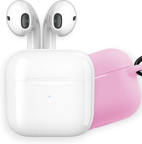 LPNHE923945478 - apm Słuchawki Bluetooth bezprzewodowe, etui ładowania, bezprzewodowe słuchawki, dźwięk stereo, słuchawka Bluetooth, różowa silikonowa obudowa, słuchawka Bluetooth, kompatybilne z komputerem, smartfonem, tabletem, białe, 600332 - C378