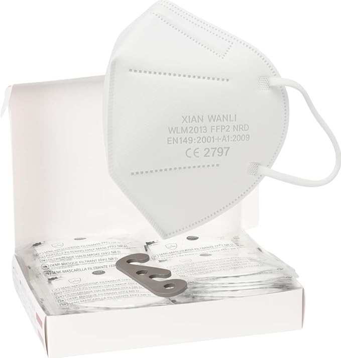 LPNHE900897567 - Tayogo 50 Maski FFP2 5 warstw Certyfikat CE 2841 EN 149:2001 + A1:2009 P2 Maska 3D BEZ ZDROWIONEGO ZAPACU FP2 miękkie wygodne Przesunięte Pojedynczo biały - C465