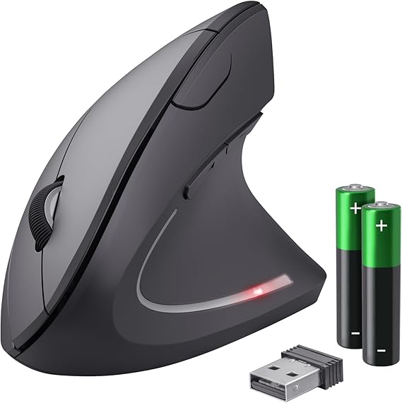 LPNHE893386746 - Zaufaj myszce bezprzewodowej Verto Wireless Vertical Mouse, ergonomicznej myszce, zapobiegającej zespołowi myszy/tenisisty (syndrom RSI), 800-1600 DPI, myszka bezprzewodowa dla osób praworęcznych, kompatybilna z PC, komputerem, laptopem, Maciem, - E272