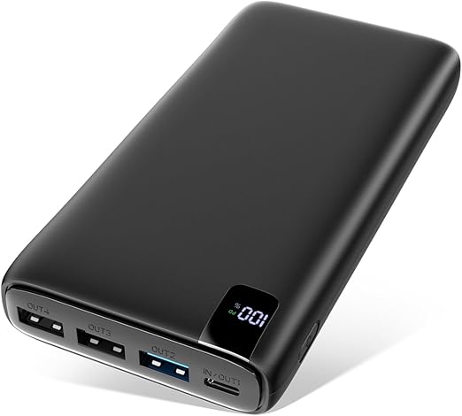 LPNHE905048249 - Power Bank ADDTOP 26800mAh, 22,5W Powerbank USB C z zewnętrzną baterią z PD 20W Power Delivery, przenośna ładowarka z 4 portami kompatybilna z smartfonami, tabletami i innymi urządzeniami - E348