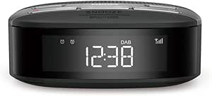 LPNHK370734116 - Philips Audio Radiobudzik Radio DAB+ (Podwójny alarm, Timer uśpienia, Kompaktowy design, Radio cyfrowe DAB+/FM, Automatyczna synchronizacja czasu, Zabezpieczenie baterii) TAR3505/12 - E824
