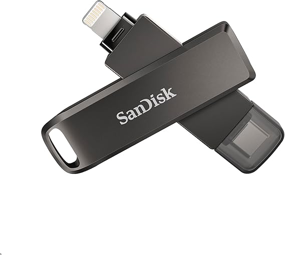 LPNHE908537657 - SanDisk iXpand Flash Drive Luxe 128GB 2w1 Lightning & złącza USB typu C dla twojego iPhone'a i iPada - E341
