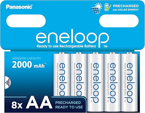 LPNRP021674549 - eneloop, Baterie NI-MH AA/Mignon, opakowanie 8 sztuk, pojemność min. 2000 mAh, akumulatory gotowe do użycia NI-MH, możliwość ponownego ładowania do 2000 razy, bezplastikowe opakowanie, standardowe, białe - E467