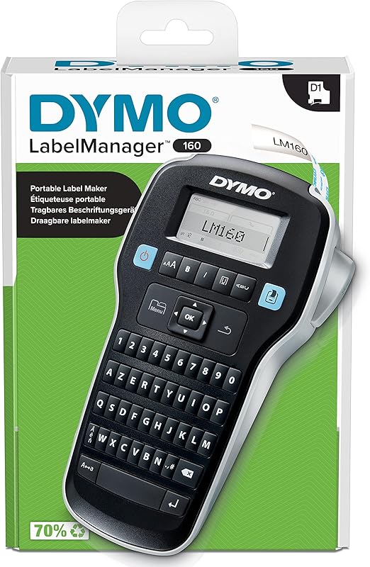 LPNHE924669182 - DYMO LabelManager 160 - Klawiatura AZERTY - Przenośna drukarka etykiet samoprzylepnych - E277