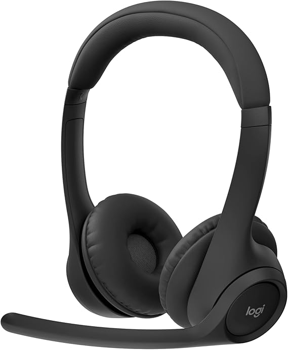 LPNHE848589063 - Logitech Zone 300 bezprzewodowy zestaw słuchawkowy Bluetooth z mikrofonem, redukcja szumów, kompatybilny z Windows, Mac, Chrome, Linux, iOS, iPadOS, Android, czarny czarny Strefa 300 - E275