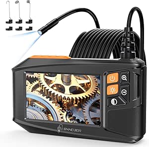LPNRP036310427 - Kamera endoskopowa z oświetleniem 5m, Ennovor 1080P HD cyfrowy endoskop z 4,3-calowym ekranem IPS, kamera do rur wodoodporna IP67 z 8 diodami LED, inspekcyjna kamera wężowa 8mm - E141