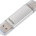 LPNHK168500175 - Hama 128 GB USB z USB 3.0 i USB 3.1 typu C (pamięć 2 w 1, np. do telefonów z systemem Android, tabletów, komputerów, notebooków, MacBook, OTG, 40 MB/s) USB typu C, podwójna pamięć Memory tick srebrny - W106