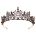 LPNHK467469907 - Tiara z czarnymi kryształami dla dziewczynek, diadem z cyrkoniami, prezent na Halloween, kostium, wesele, wieczór panieński, bal maturalny, barokowy - W743