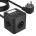 LPNHK448893935 - Listwa zasilająca z USB C, 4 gniazda, 3x USB-A, ochrona przeciwprzepięciowa, światło nocne, przełącznik, czarna - W397