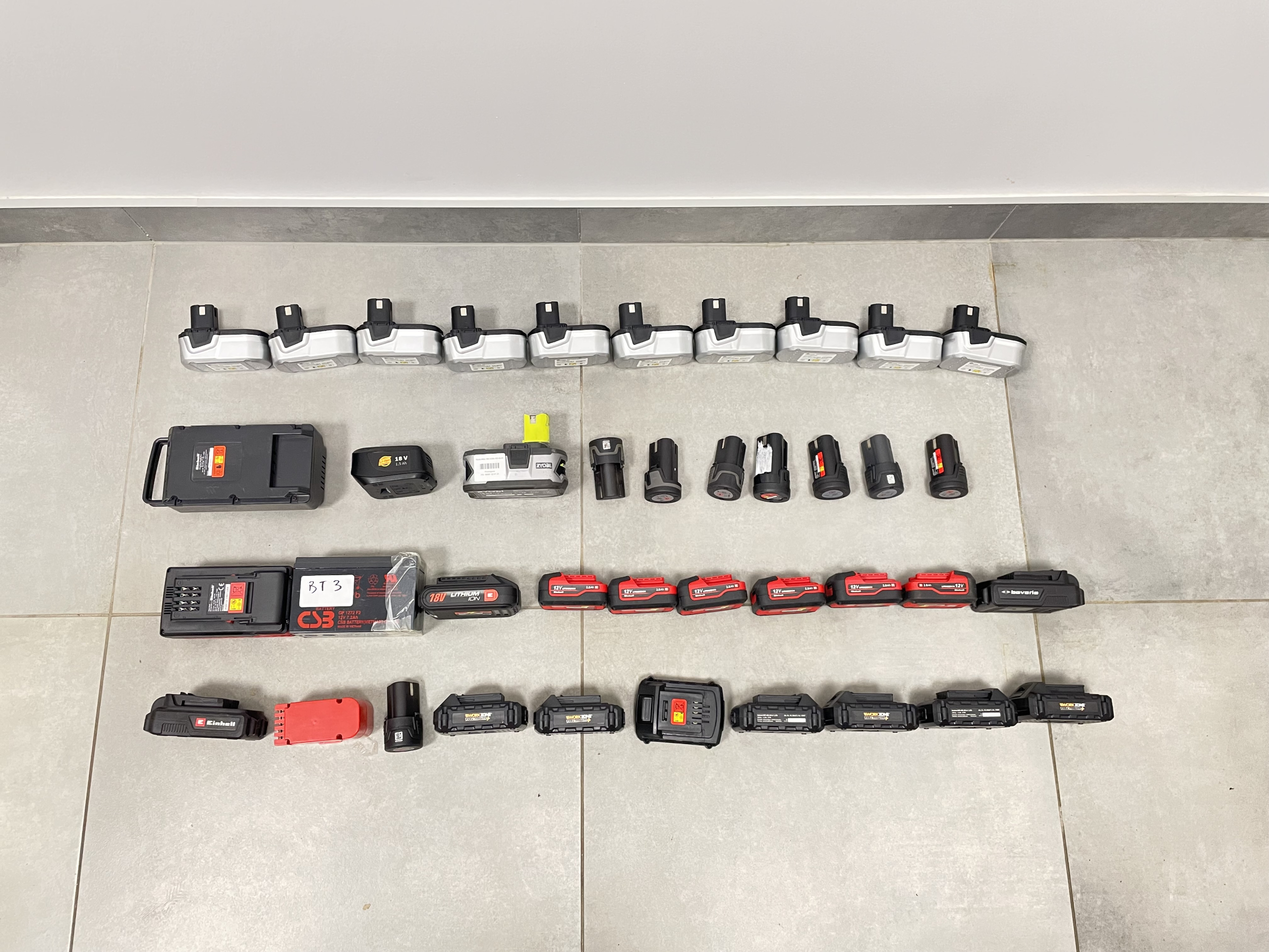 BOX 40 baterii akumulatorów Einhell MIX Zdjęcia LICYTACJA BT3